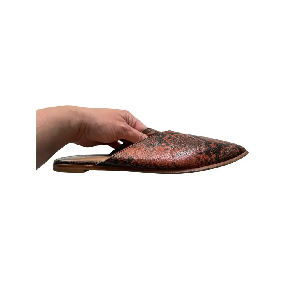 Madewell The Emilia Mule In Snake Embossed Leather Size 8.5